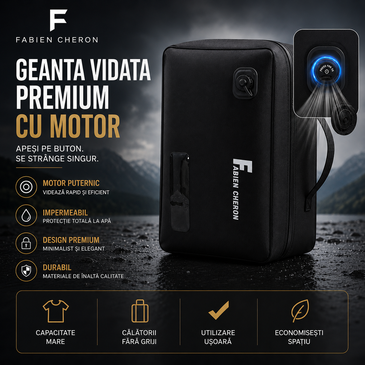 FABIEN CHERON™ | Geanta Vidata cu Motor Premium